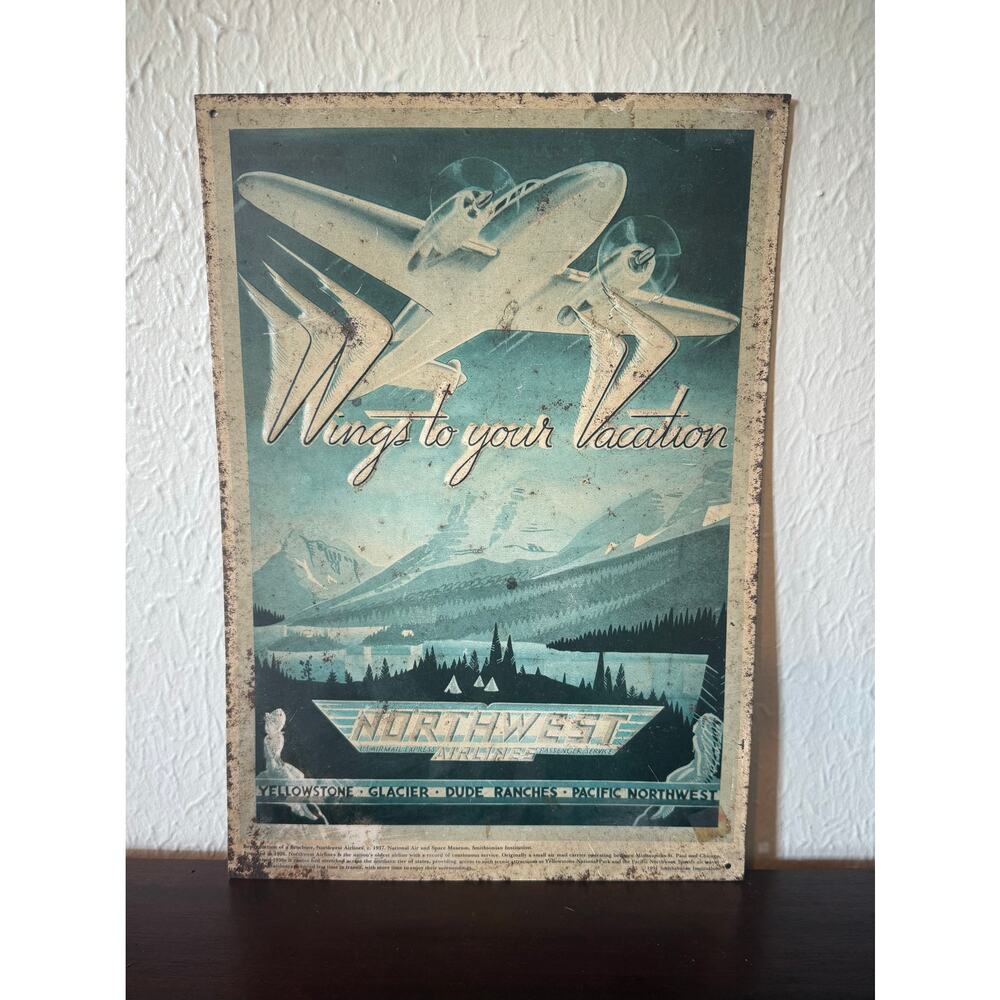 Wings to Your Vacation Metal Sign 1991 Smithsonian